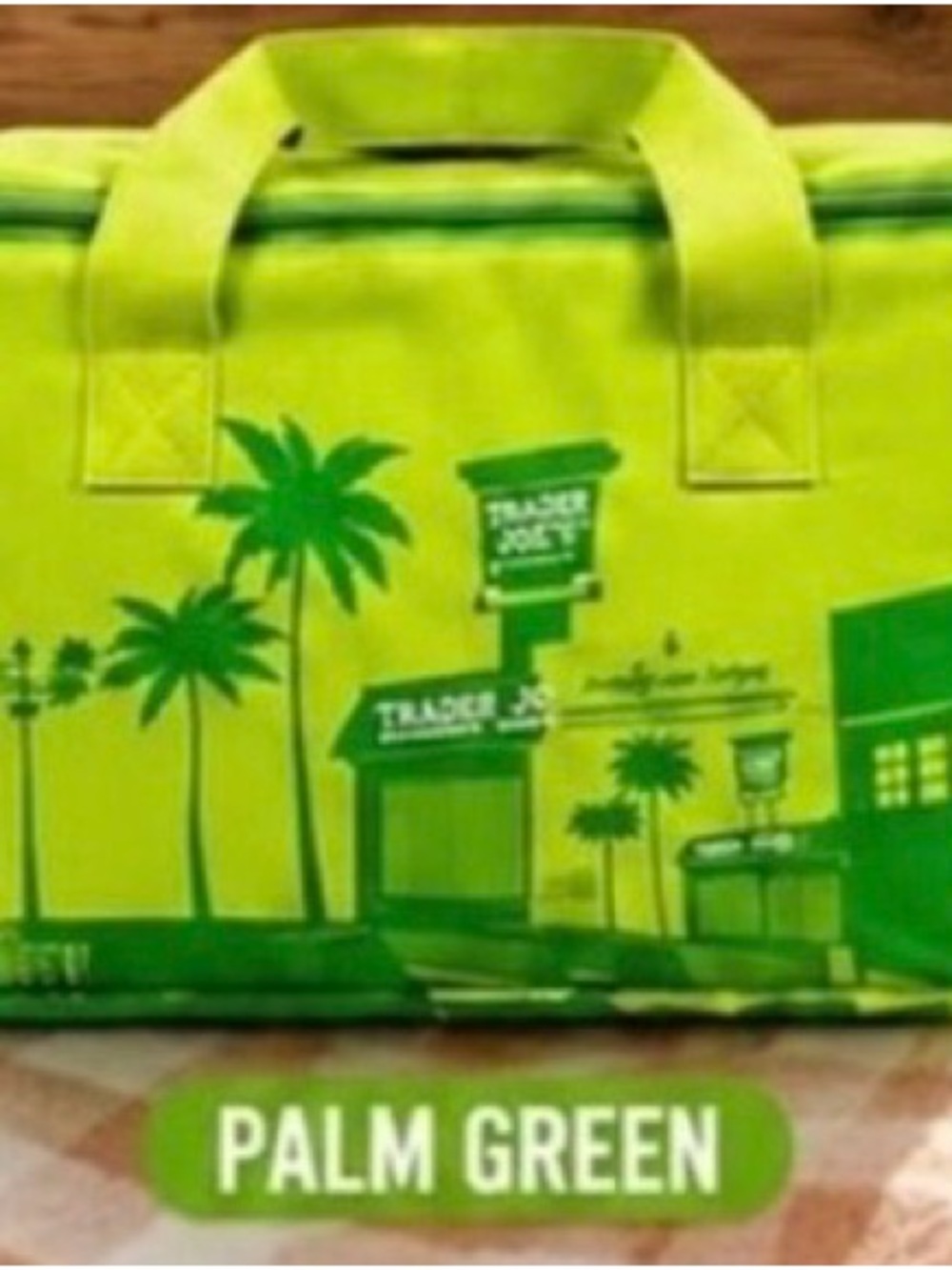 Trader Joe's Palm Green Insulated Tote Bag